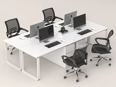 办公桌椅SU模型下载-1