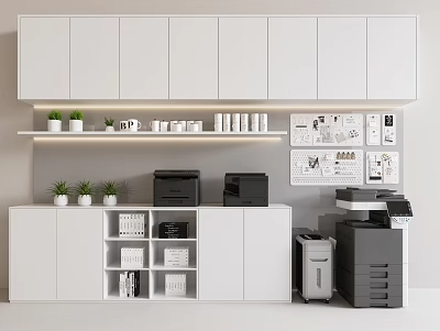 办公柜SU模型下载-1