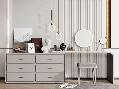 梳妆台SU模型下载-1
