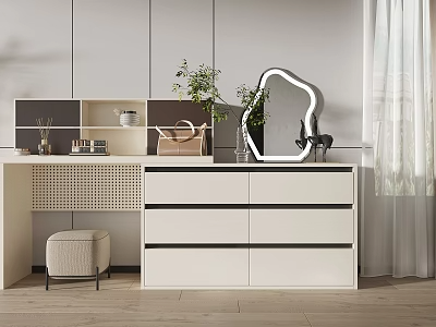 梳妆台SU模型下载-1