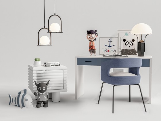 床头柜SU模型下载-1