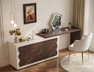 梳妆台SU模型下载-1
