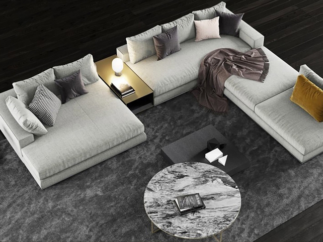 SU沙发茶几组合模型-1