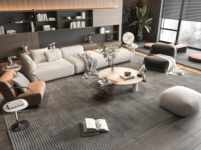 SU沙发茶几组合模型-1