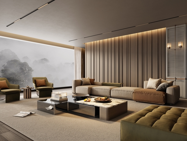 SU沙发茶几组合模型-1