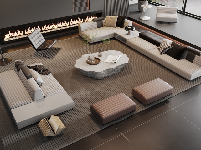 SU沙发茶几组合模型-1