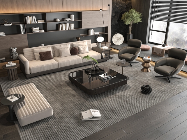 SU沙发茶几组合模型-1