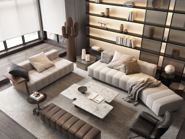 SU沙发茶几组合模型-1