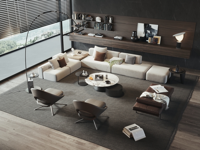 SU沙发茶几组合模型-1