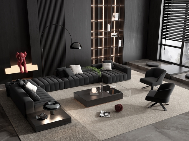 SU沙发茶几组合模型-1