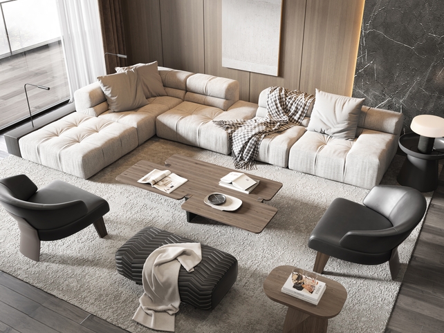 SU沙发茶几组合模型-1