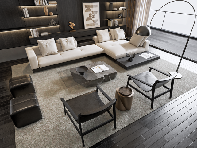 SU沙发茶几组合模型-1