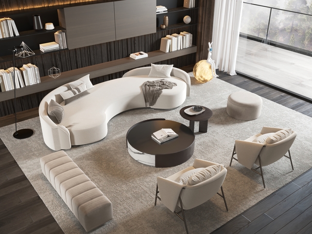 SU沙发茶几组合模型-1