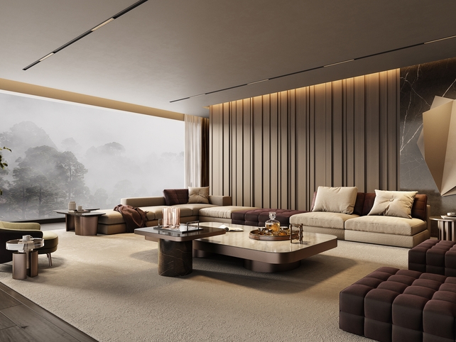 SU沙发茶几组合模型-1