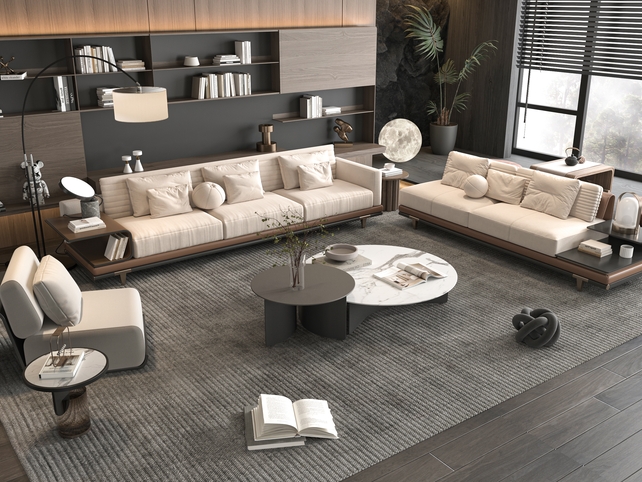 SU沙发茶几组合模型-1