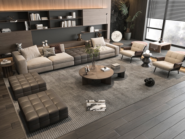 SU沙发茶几组合模型-1