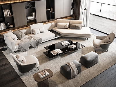 SU沙发茶几组合模型-1