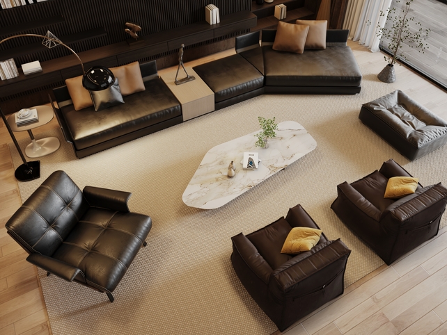 SU沙发茶几组合模型-1