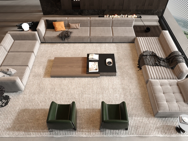 SU沙发茶几组合模型-1