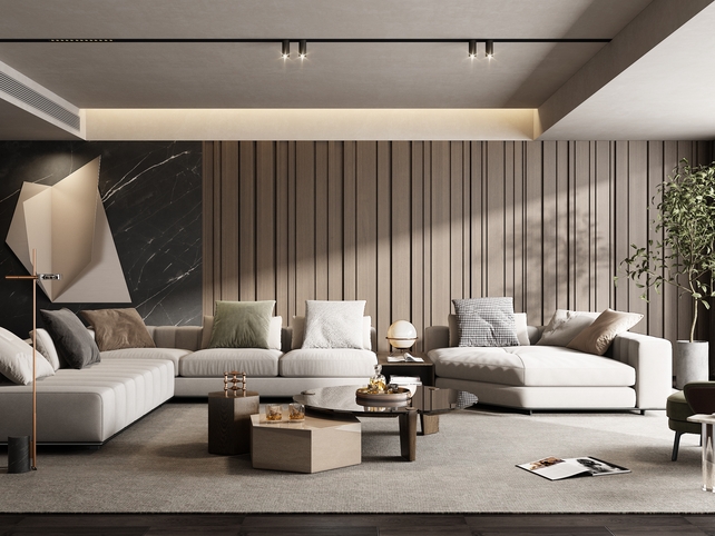 SU沙发茶几组合模型-1