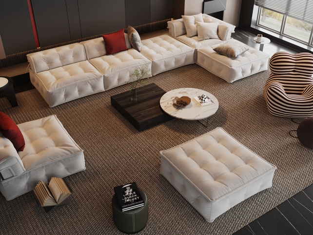 SU沙发茶几组合模型-1