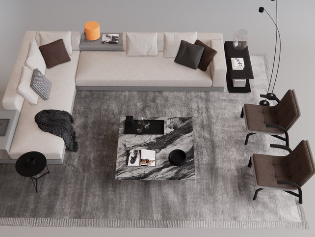 SU沙发茶几组合模型-1