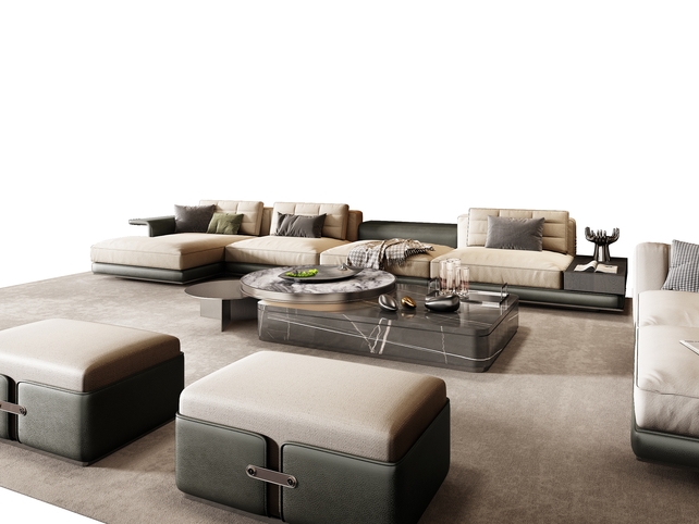 SU沙发茶几组合模型-1