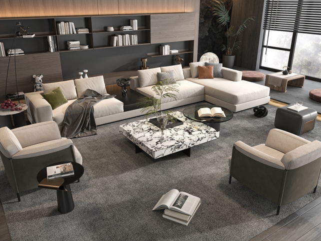 SU沙发茶几组合模型-1