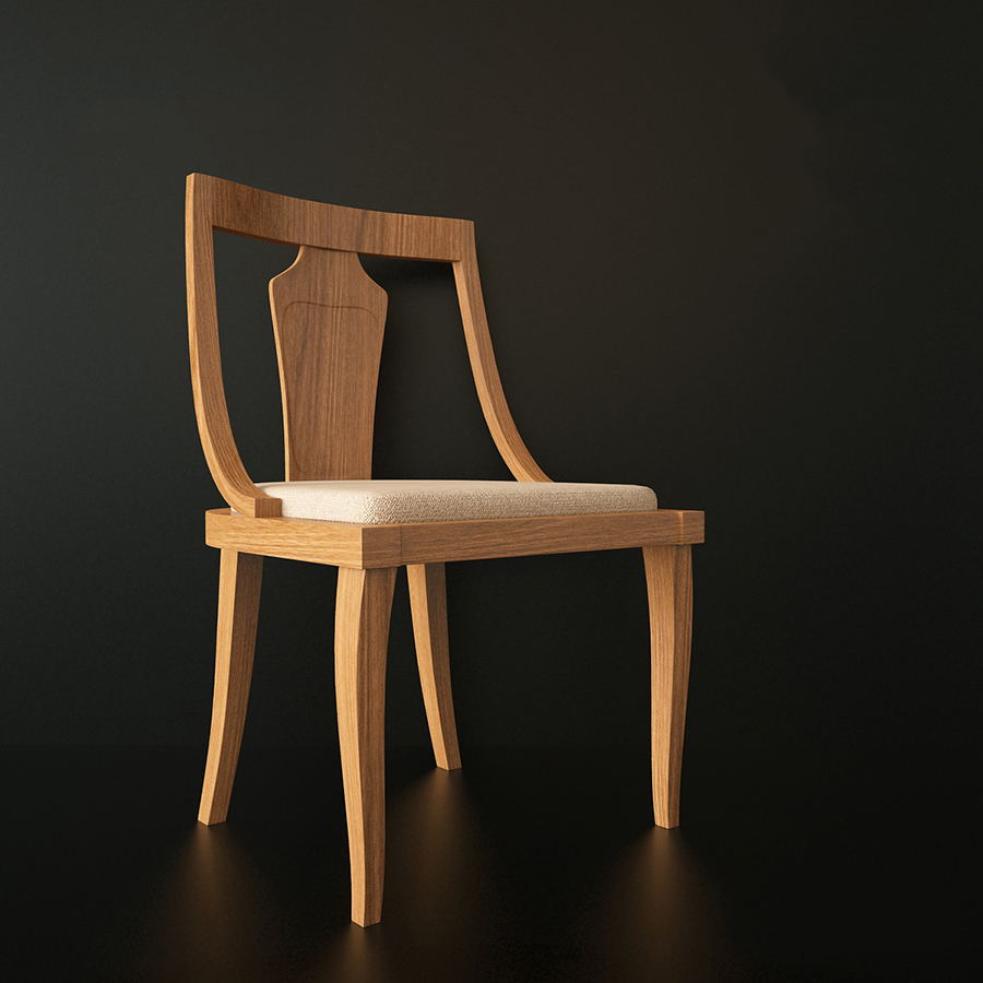 现代简约座椅3D模型-1