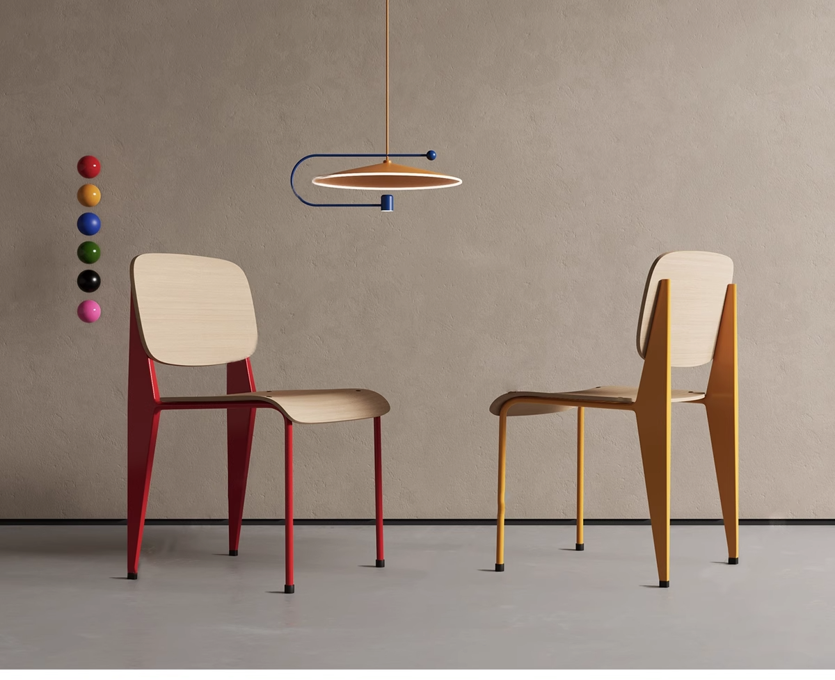 孟菲斯餐桌椅SU模型-1