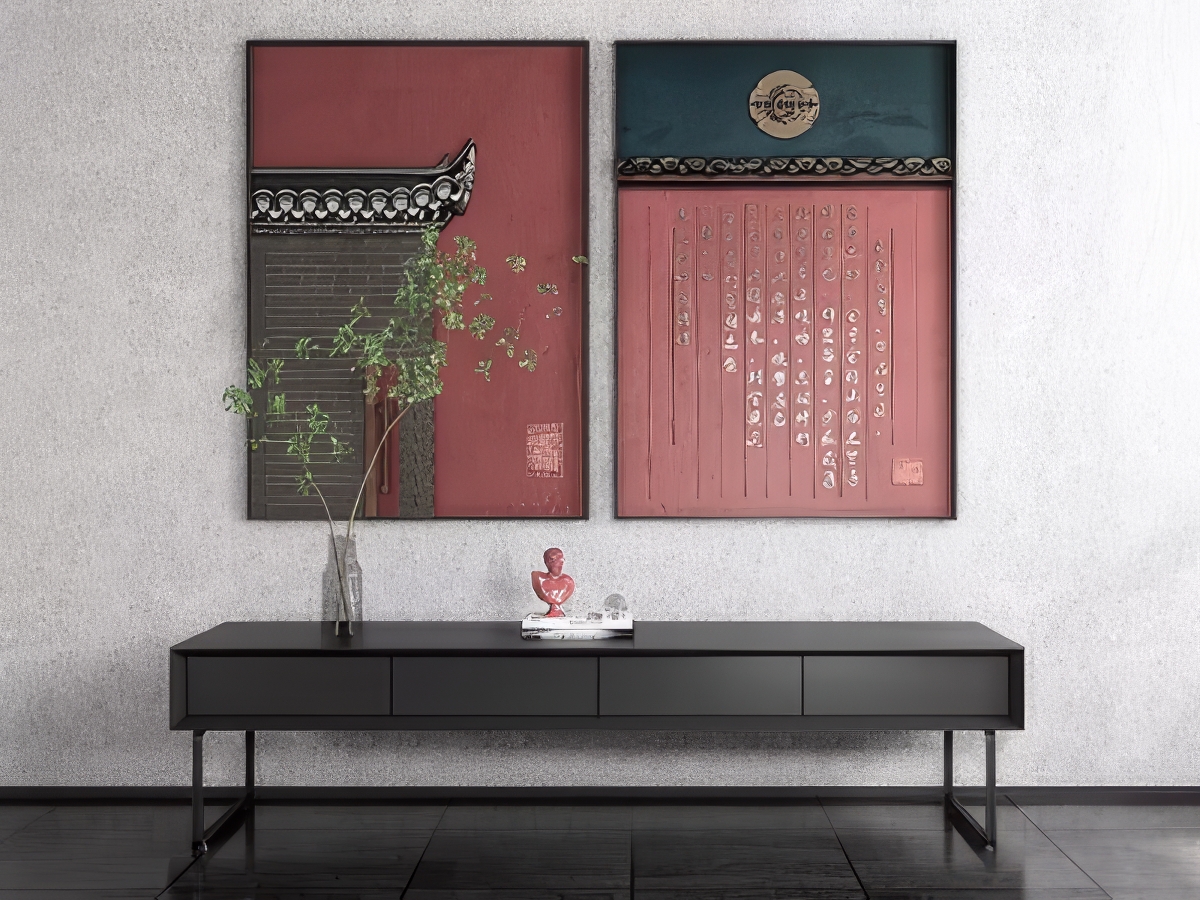 中式装饰画SU模型-1