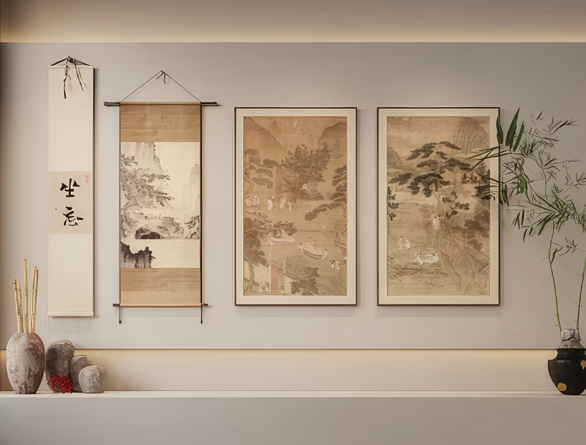 中式装饰画SU模型-1