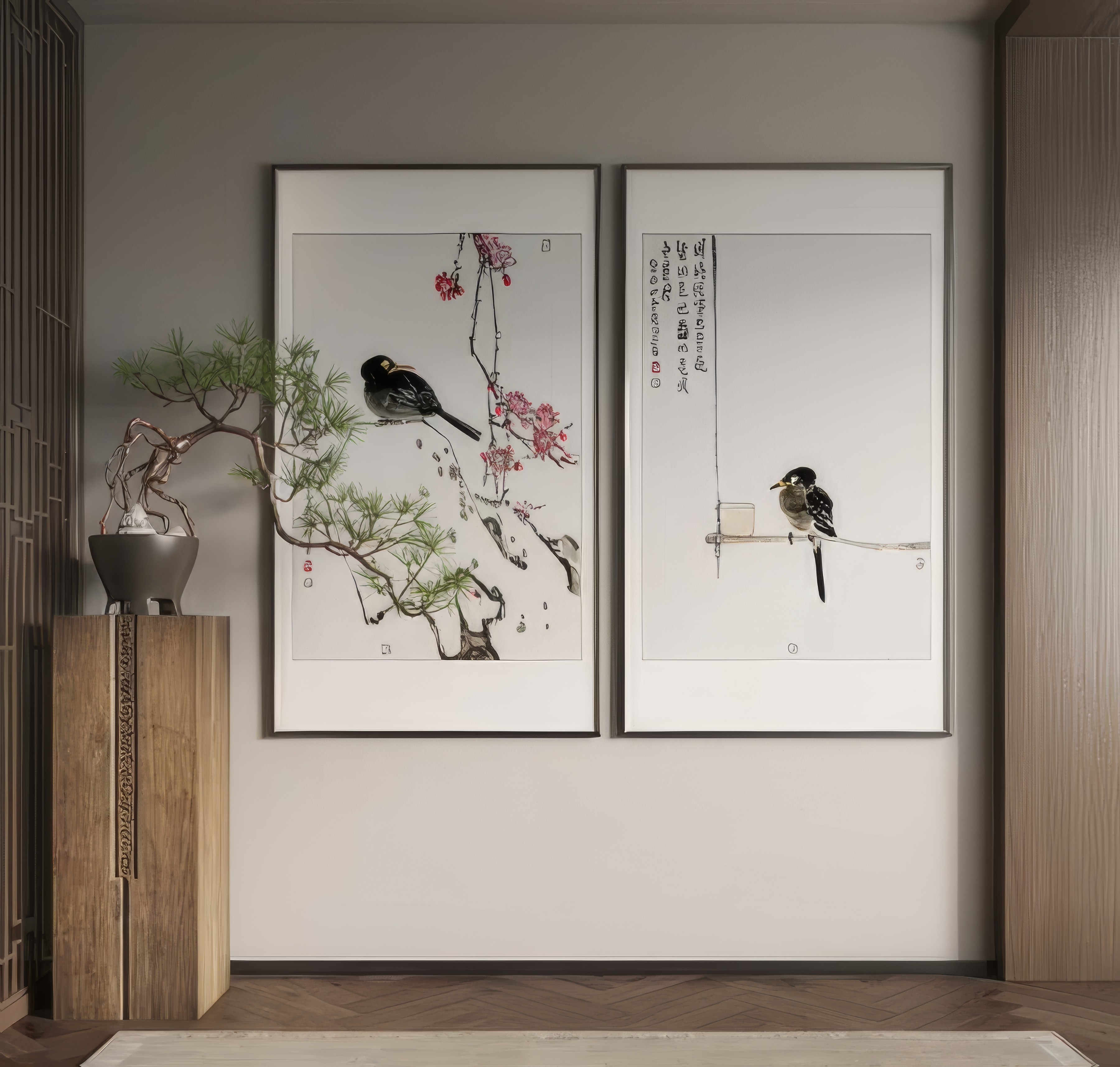 中式装饰画SU模型-1