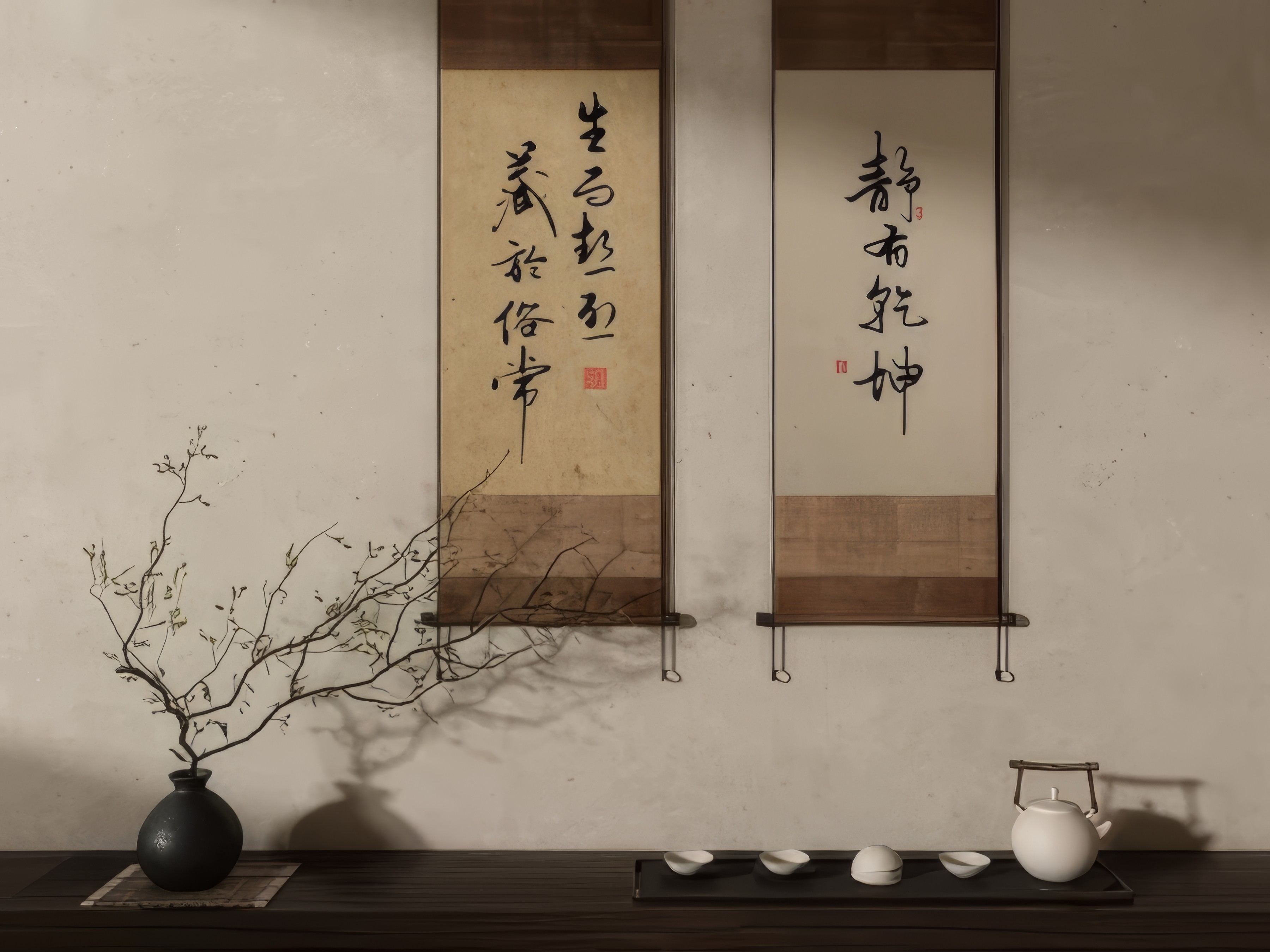 中式装饰画SU模型-1