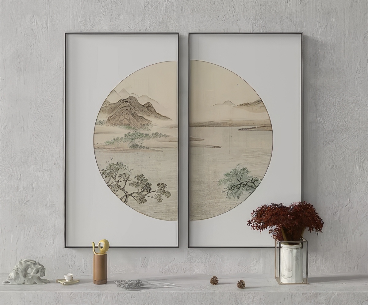 中式装饰画SU模型-1
