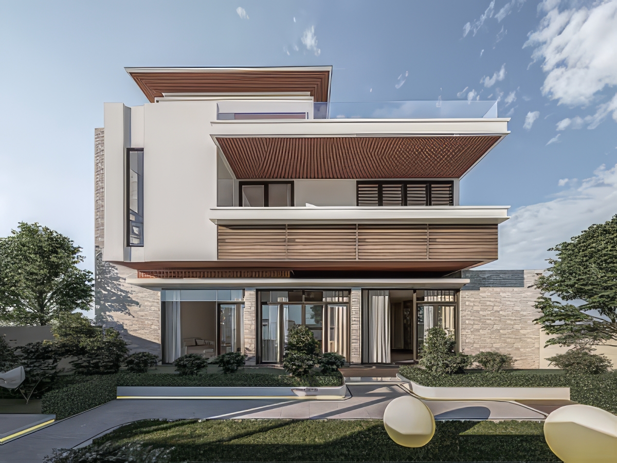 双拼联排别墅SU模型-1