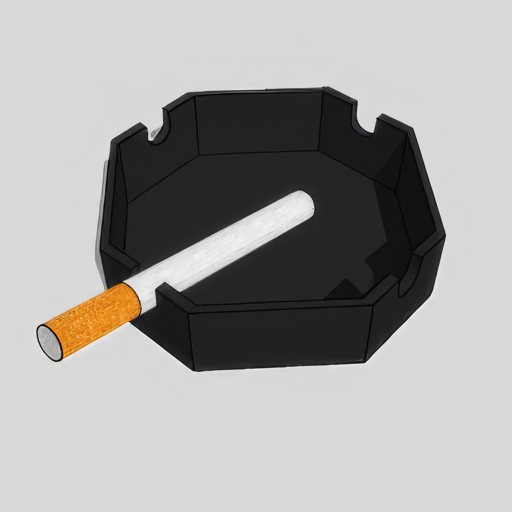香烟_打火机_烟灰缸SU模型-1