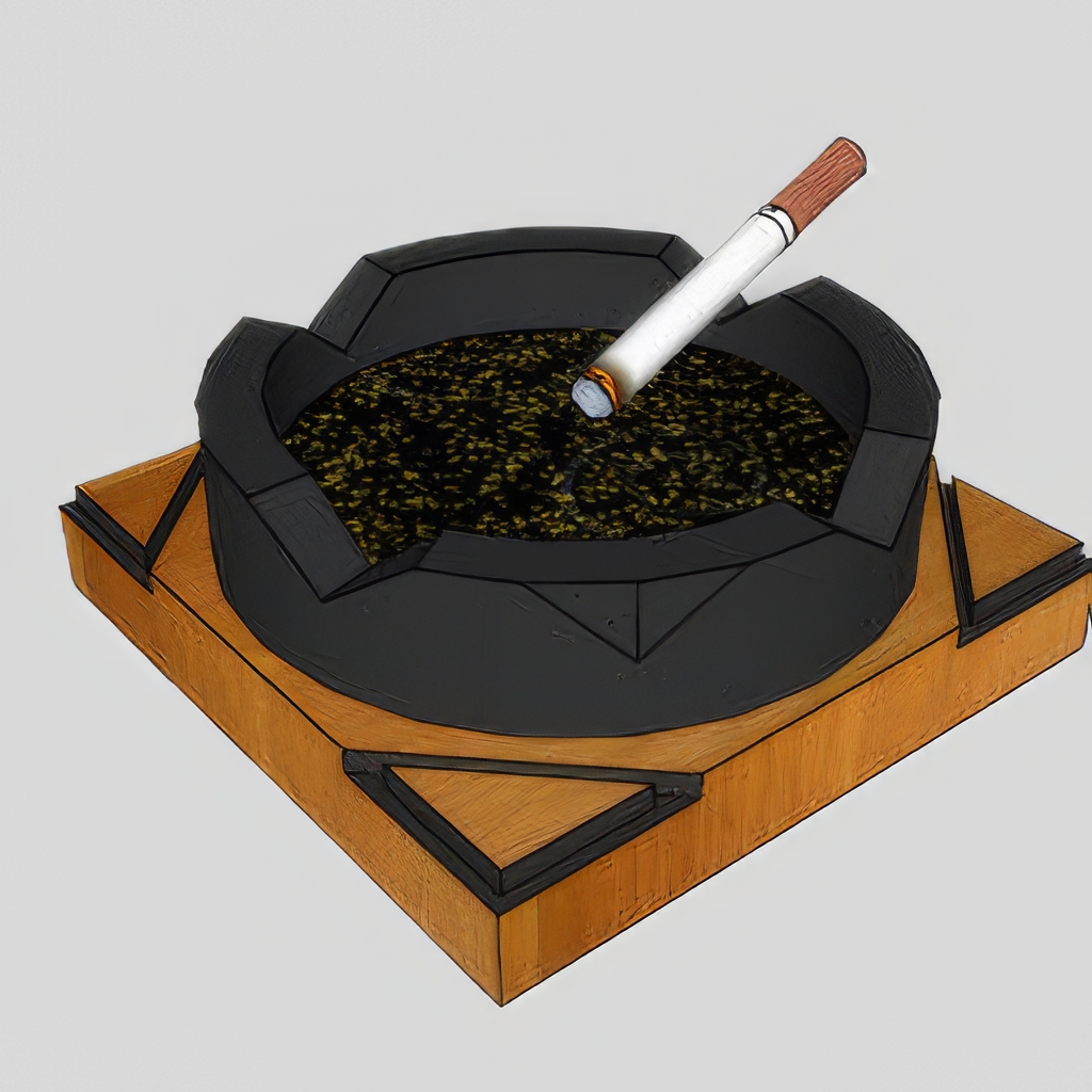 香烟_打火机_烟灰缸SU模型-1