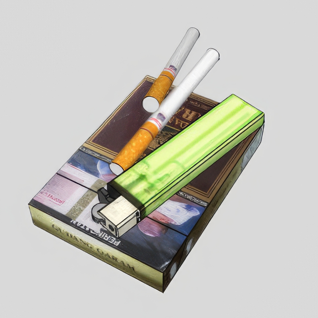 香烟_打火机_烟灰缸SU模型-1