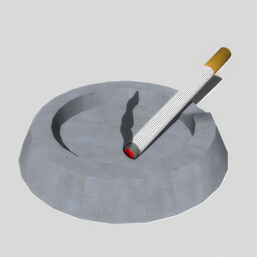 香烟_打火机_烟灰缸SU模型-1