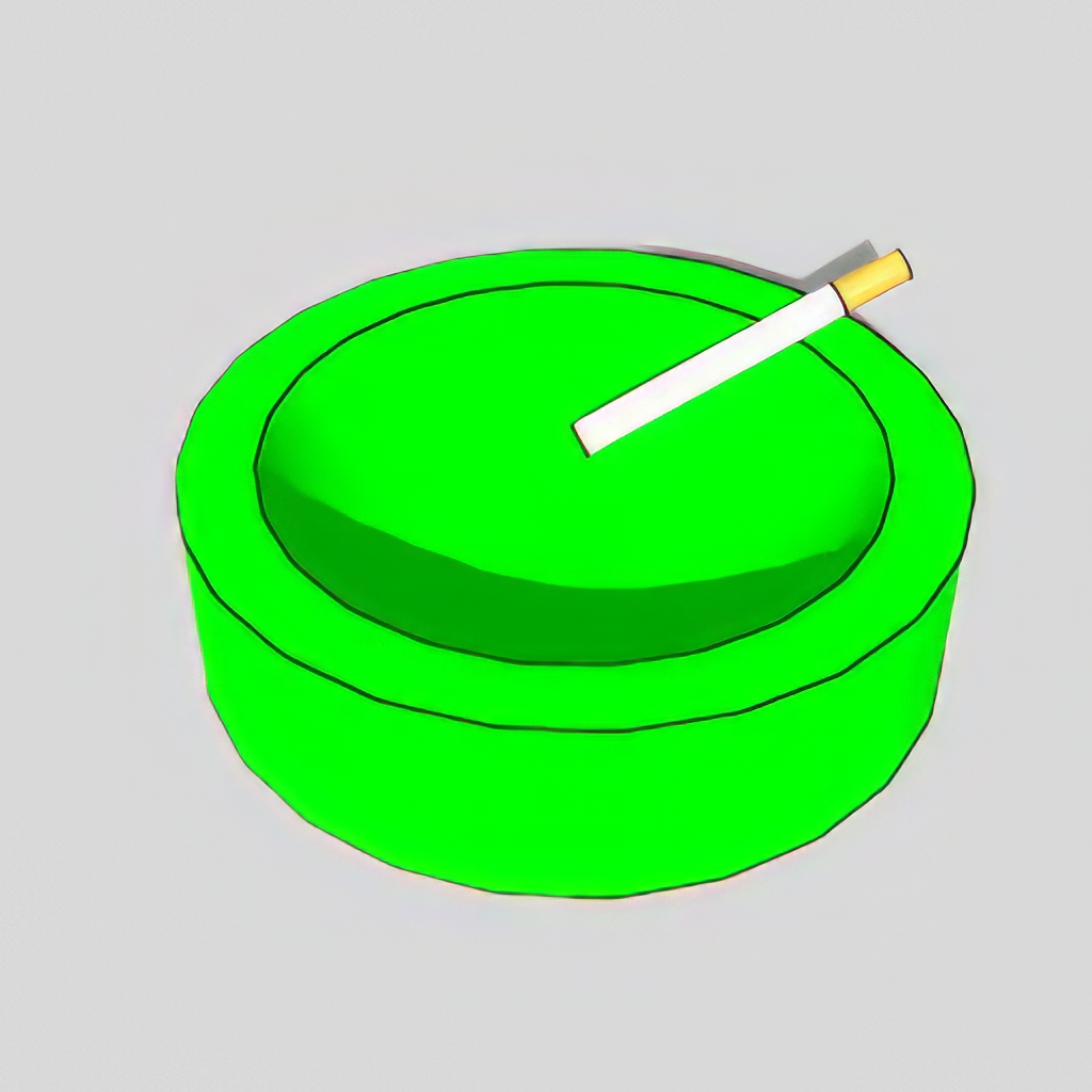 香烟_打火机_烟灰缸SU模型-1