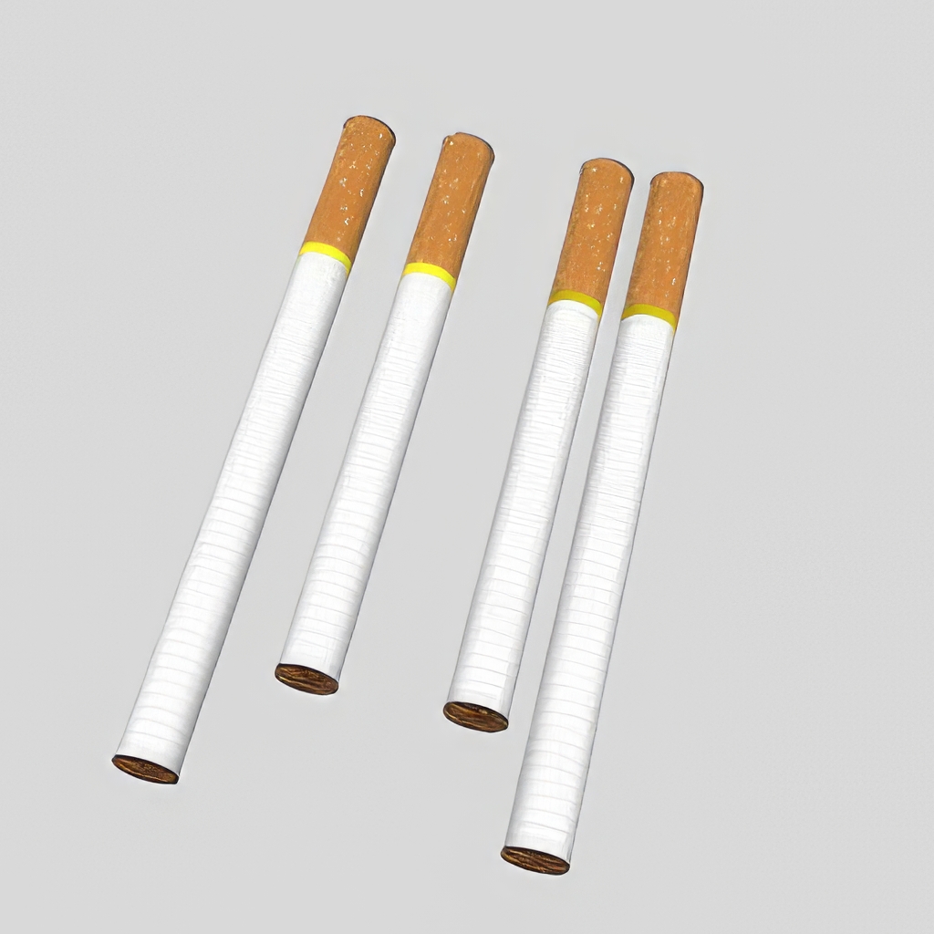 香烟_打火机_烟灰缸SU模型-1