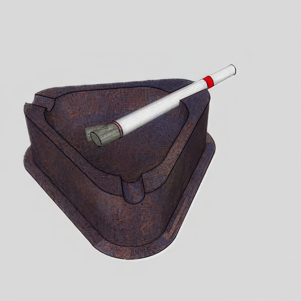 香烟_打火机_烟灰缸SU模型-1
