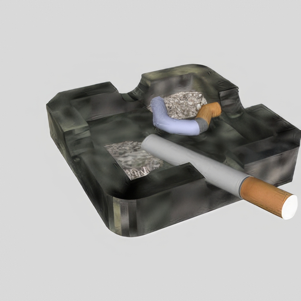 香烟_打火机_烟灰缸SU模型-1
