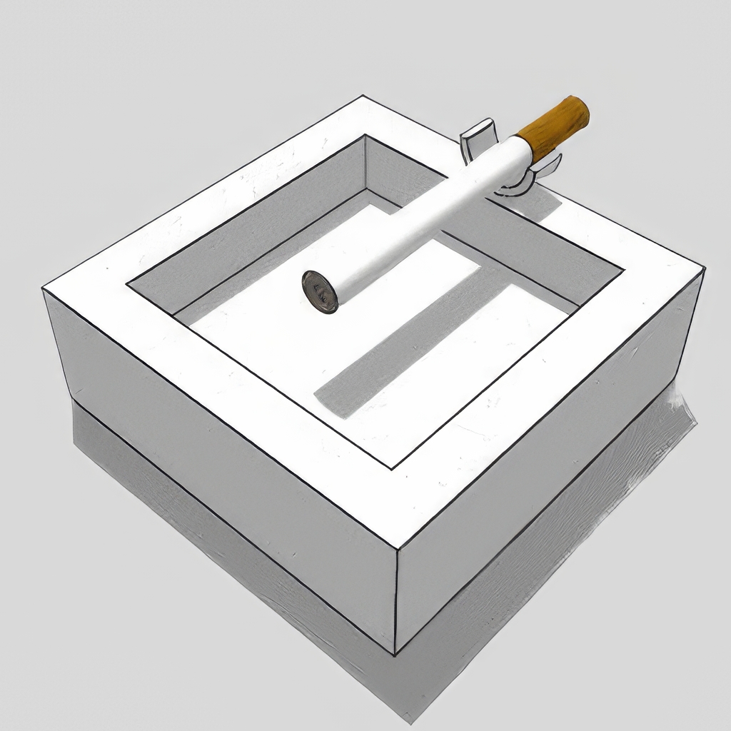 香烟_打火机_烟灰缸SU模型-1