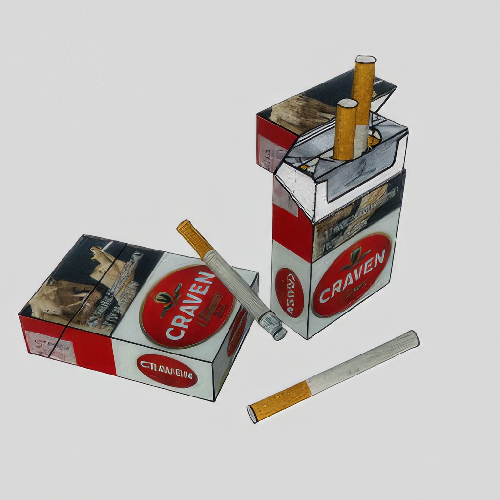 香烟_打火机_烟灰缸SU模型-1