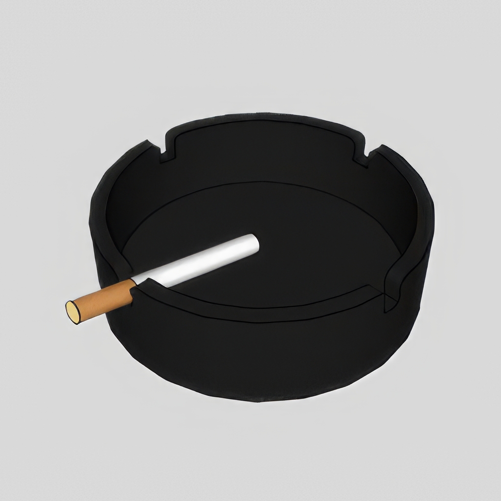 香烟_打火机_烟灰缸SU模型-1