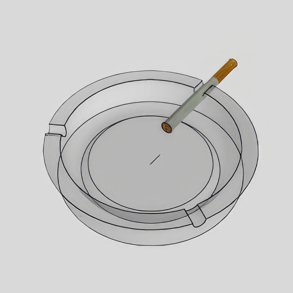 香烟_打火机_烟灰缸SU模型-1