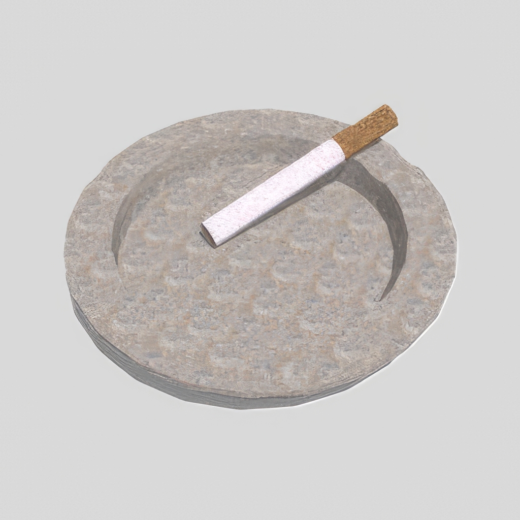 香烟_打火机_烟灰缸SU模型-1