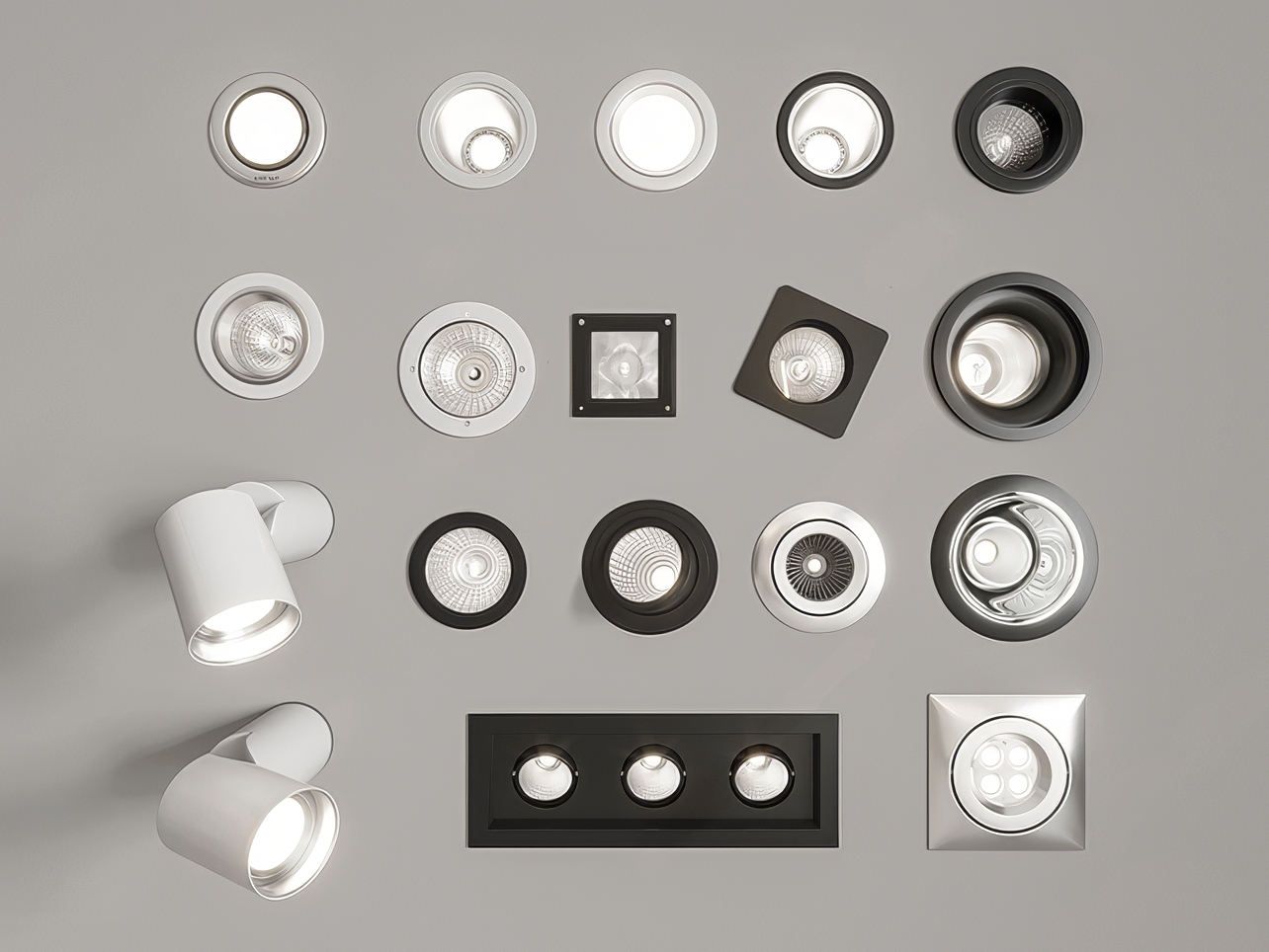 筒灯射灯SU模型-1